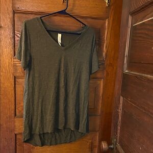 LuLaRoe Christy Charcoal grey V-Neck Short Sleeve Top